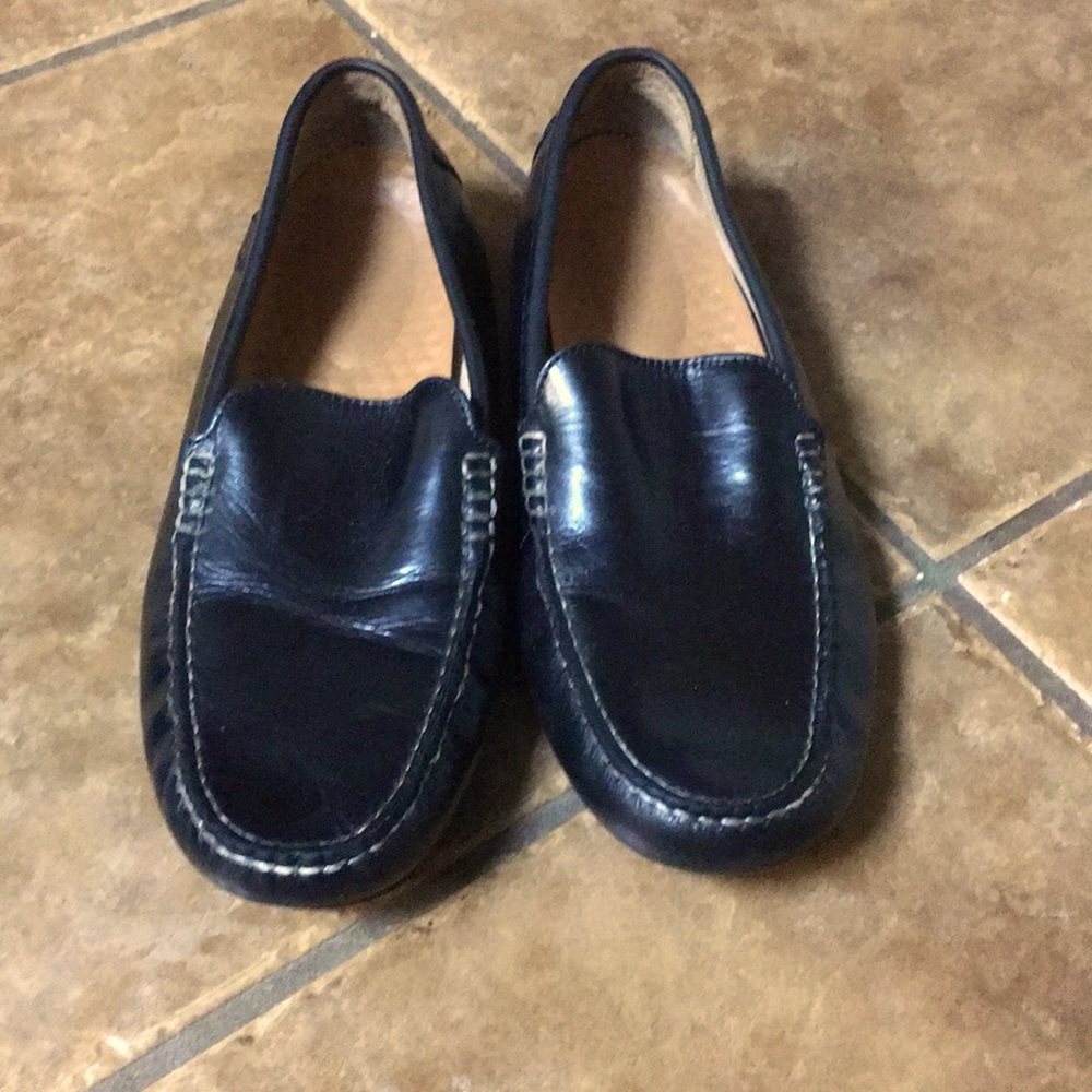 Men Black Leather Polo loafers